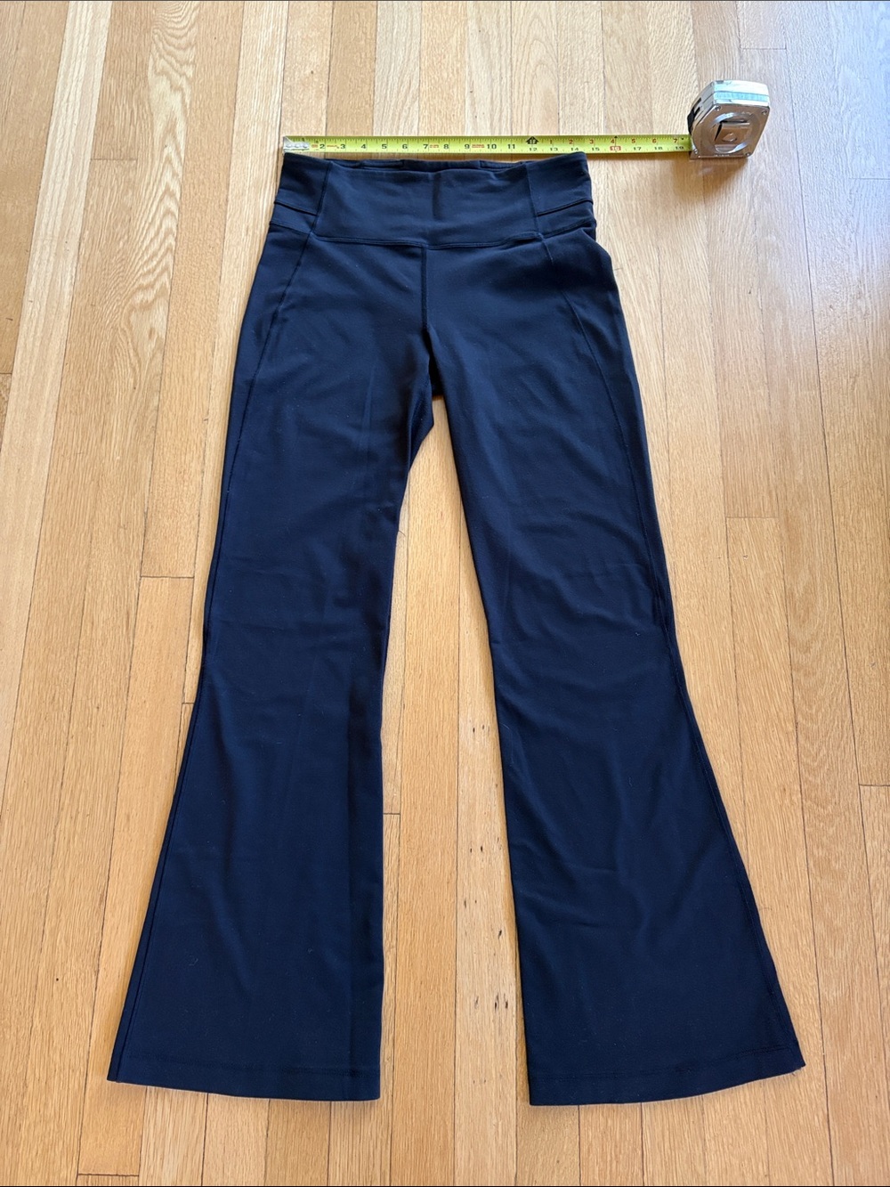 Lululemon size 10 Black Flared Yoga Pants with High Waist